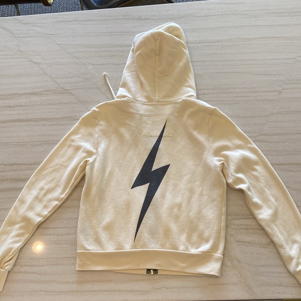 Aviator Nation Tops | Vintage White Bolt Hoodie | Color: White | Size: XS